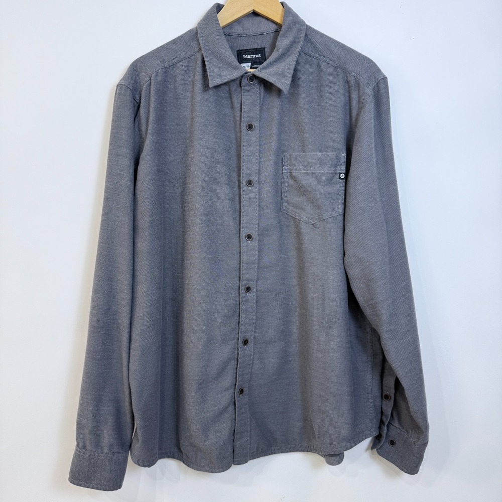Marmot Hobson Midweight‎ Soft Flannel Long Sleeve Shirt Mens XL Gray